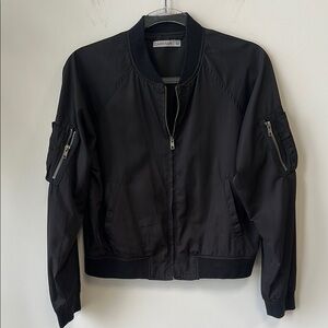 Carmar Sz Medium Black Textured Bomber Jacket with Utility Pockets